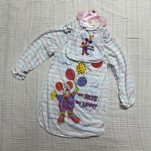 Vintage Wundies Sleep Mates Clown Nightgown & Matching Doll Gown Set  Size 8 USA